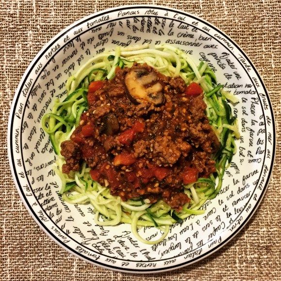 Zoodles with meat sauce